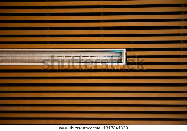 Ceiling Lamp Wooden Slats Ant Eye Stock Photo Edit Now