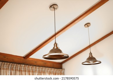 Ceiling And Lamps In The Chalet Style