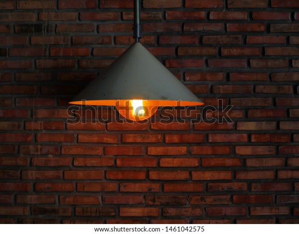 Ceiling Lamps Hung By Red Brick Stock Photo Edit Now 1461042575