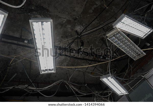 Ceiling Light Electrical Wires On Damaged Stock Photo Edit Now