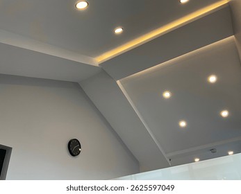 ceiling lighting and black clock design