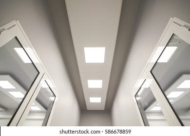 Ceiling lights custom designed for an office business building or a medical, chemical or research room.