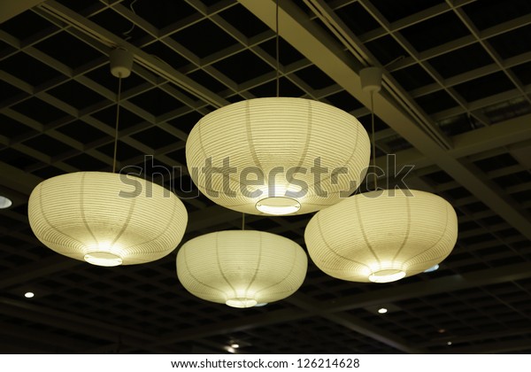 Ceiling Lights Paper Lamp Shades Stock Photo Edit Now