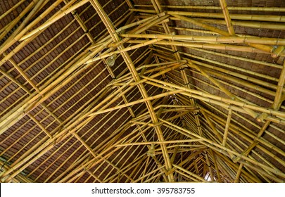 ceiling made of bamboo in Bamboo  House 