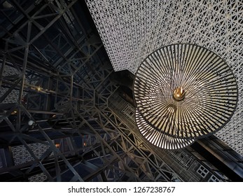 ceiling of a modern building