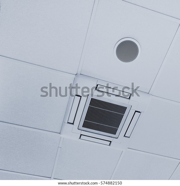 Ceiling Mounted Cassette Air Conditioner Dynamic Stock Photo