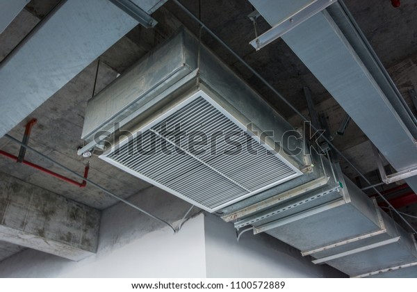 Ceiling Mounted Cassette Type Air Conditioner Stock Image