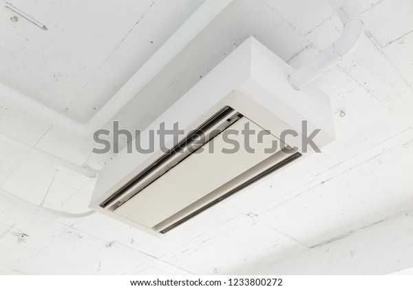 Ceiling Mounted Cassette Type Air Conditioner Stock Photo