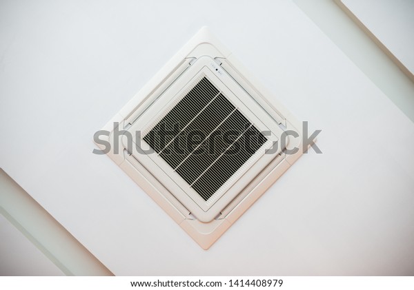 Ceiling Mounted Cassette Type Air Conditioner Stock Photo