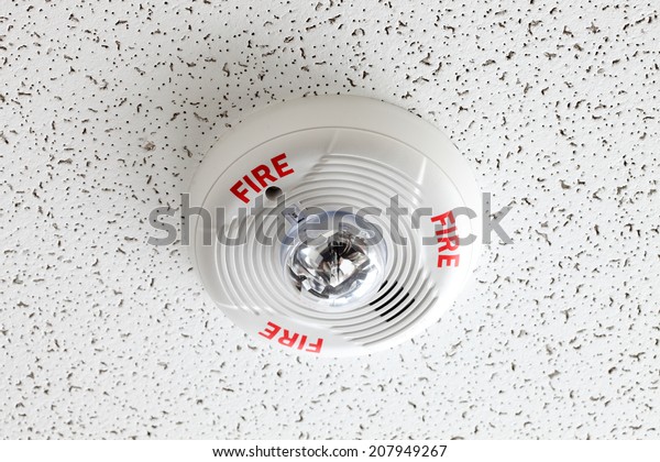 Ceiling Mounted Fire Alarm Smoke Detector Stock Photo Edit