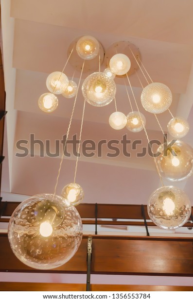 Ceiling Pendant Lamp Beautiful Warm Lights Stock Photo Edit Now