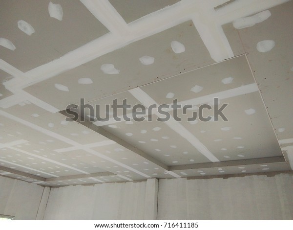 Ceiling Structure Marking Bolt Prepare Painting Stock Photo Edit