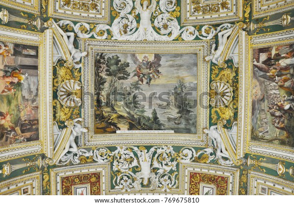 Ceiling Walls Vatican Museum Pictures Motifs Stock Photo