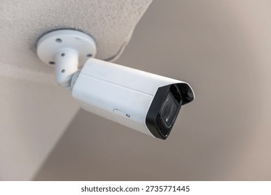 Ceiling-mounted indoor CCTV camera. Security system