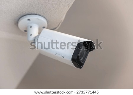 Ceiling-mounted indoor CCTV camera. Security system