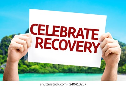 Celebrate Recovery Card With A Beach On Background