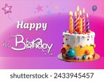 Celebrate in style with this cheerful, vibrant, beautiful, and stunning Happy Birthday image! Featuring a festive and colorful design with Happy Birthday text and a beautiful cake.