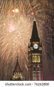 Celebrating Canada Day On Parliament Hill In Ottawa Ontario.