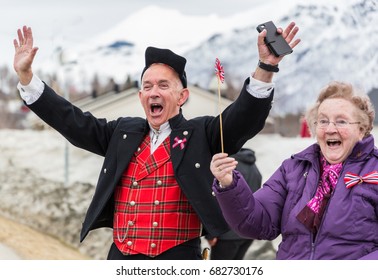 Celebrating Norway's National Day In 17th May 2017 In Small Town In Northern Norway.the Name Of The Town Is Bardu