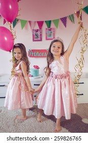 Celebrating Princess Birthday Party Of Two 6 Years Old Sisters