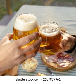 Celebration Two People Drinking Beer