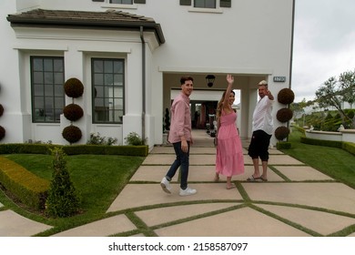 Celebrity CEO Manna Kadar With Jim Jordan And Anthony Pazos Arrives On Set At A Private Estate In Calabasas, CA On May 20, 2022