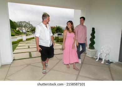 Celebrity CEO Manna Kadar With Jim Jordan And Anthony Pazos Arrives On Set At A Private Estate In Calabasas, CA On May 20, 2022