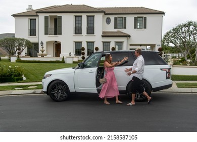 Celebrity CEO Manna Kadar With Jim Jordan  Arrives On Set At A Private Estate In Calabasas, CA On May 20, 2022