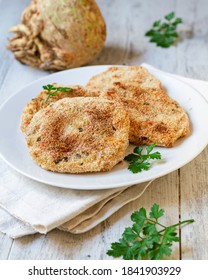 Celeriac Cutlet. Vegan Food Recipe