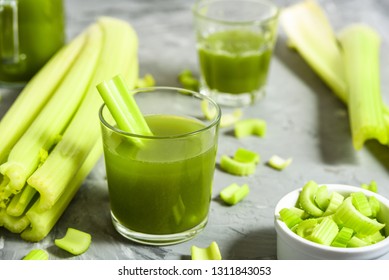 Celery Healthy Green Juice in glass - Shutterstock ID 1311843053