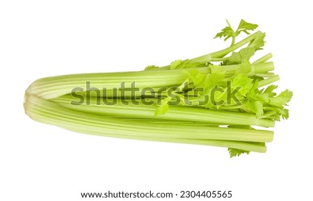 celery stalk path isolated on white