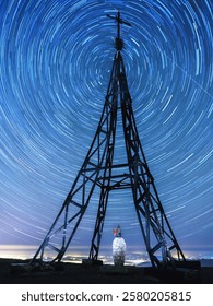 Celestial Dance at Gorbea's Summit: A Starry Night Spectacle