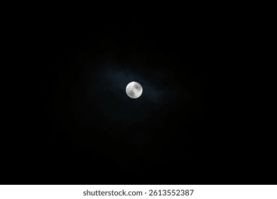 celestial full moon hiding in clouds 