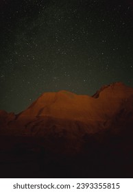 A celestial symphony captured in a long exposure image—stars and galaxies paint the night sky with ethereal light, revealing the vastness and beauty of the cosmos in a single frame.
