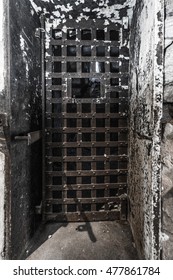 Cell block in the Eastern State Penitentiary. Philadelphia, Pennsylvania