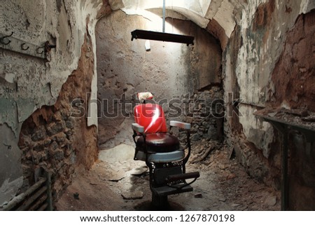A cell in Eastern State Penitentiary in Pennsylvania