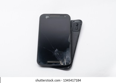 
cell phone badly damaged