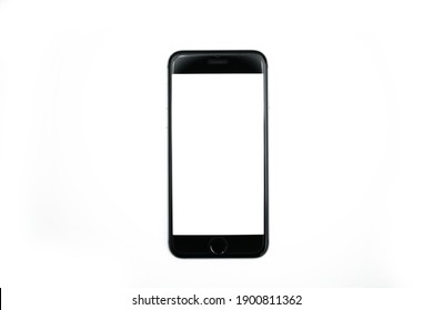 Cell Phone On White Background, Isolated, Close Up