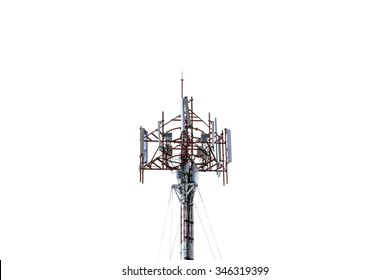 Cell Phone Tower On White Background