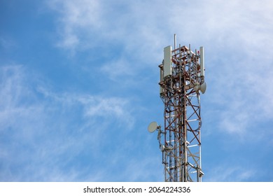 Cell Phone Tower with partly blue sky