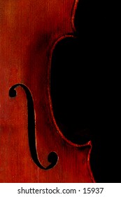 A cello isolated on black.
