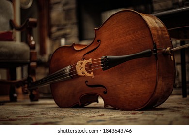 Cello Laying On Its Side In Home