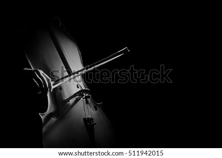 Cello player cellist playing musical instrument violoncello isolated on black