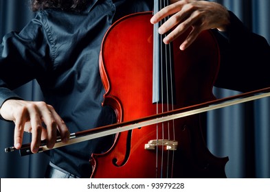 Cello Player During Performance