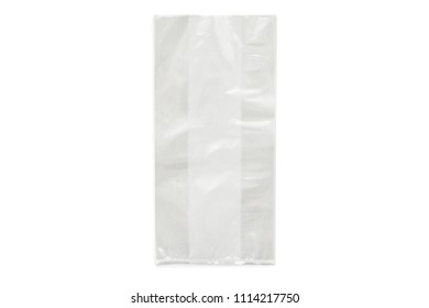 Cellophane Bag For Candy. White Bag Package Template On Isolated Background.