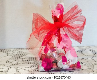 Cellophane Party Bag Of Candy With Tulle Bow