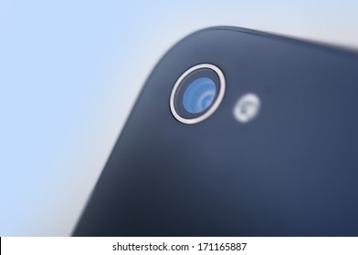 Cellphone Digital Camera. Smartphone Camera Lens Closeup. 