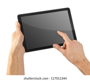 cellphone tablet in hand for advertisement