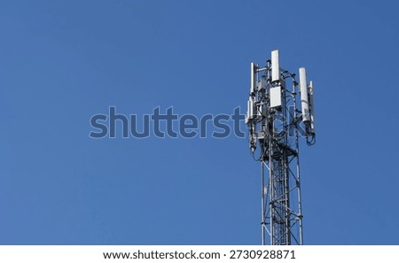 Cellular network tower with Copy space for Text and Graphic element