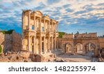 Celsus Library in Ephesus at amazing sunset - Selcuk, Turkey